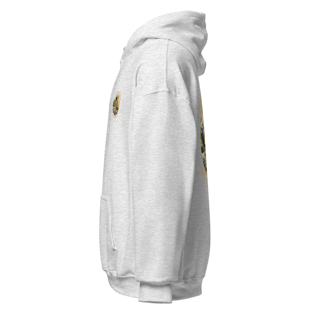 Sudadera con Capucha Shuhari BJJ gris vista lateral izquierda – ropa BJJ