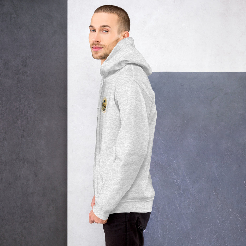 Sudadera con Capucha Shuhari BJJ gris vista lateral izquierda detalle – BJJ España