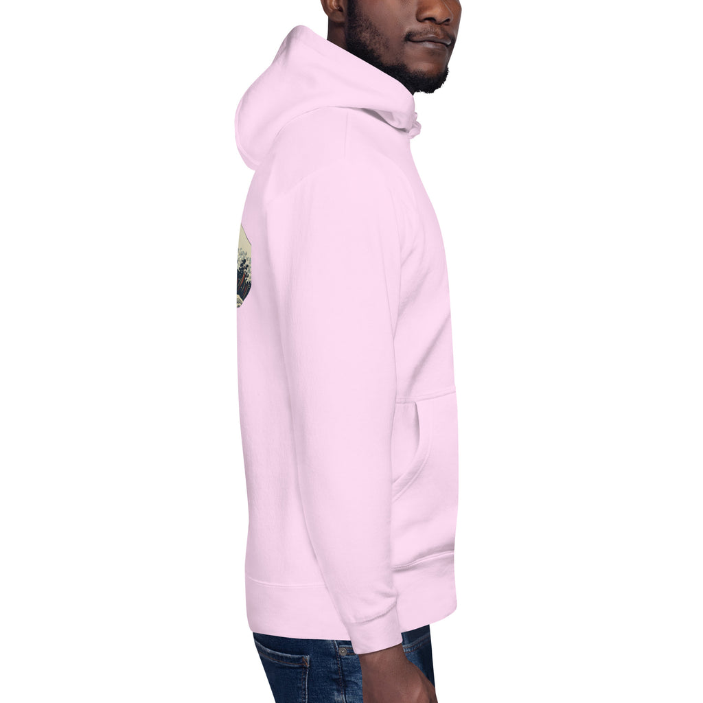 Sudadera Hoodie Shuhari BJJ lavanda vista lateral derecha detalle – artes marciales