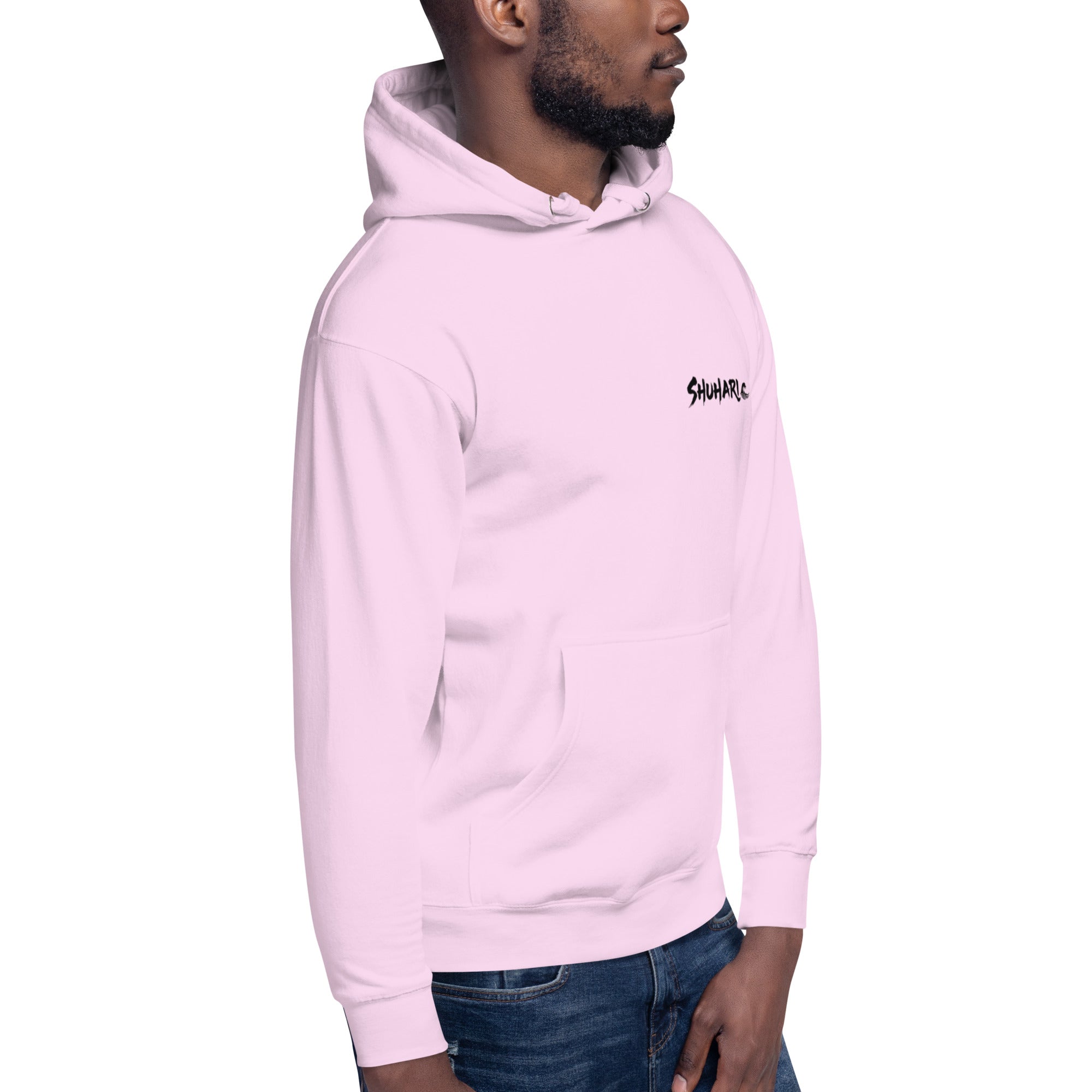Sudadera Hoodie Shuhari BJJ lavanda vista frontal derecha – sudadera BJJ
